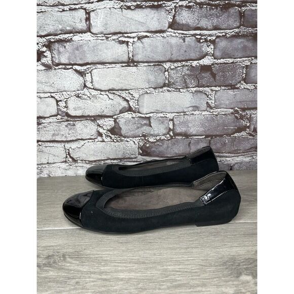 Vionic Spark Tiegan Black Suede Leather Patent Toe Ballet Flats Women Sz 9.5M US - Picture 13 of 16